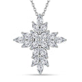 D'Joy White Topaz 3.40 ctw Celestial Cross Pendant Necklace in Rhodium Over Sterling Silver 20 Inches - Sticky add to cart bar