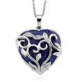Lapis Lazuli Heart Pendant in Silvertone with Stainless Steel Necklace (20 Inches) - Sticky add to cart bar