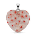 Yellow Rainbow Murano Style Heart Pendant in Silvertone with Stainless Steel Necklace (20 Inches) - Sticky add to cart bar