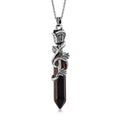 Yellow Tiger's Eye Pendant in Silvertone with Stainless Steel Necklace (20 Inches) 23.00 ctw - Sticky add to cart bar