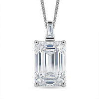 D'Joy Moissanite 10.30 ctw Pendant Necklace in Rhodium Over Sterling Silver 18 Inches