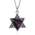 African Amethyst Pendant in Silvertone with Stainless Steel Necklace (20 Inches) 8.00 ctw - Sticky add to cart bar