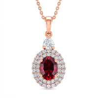 Pendant with Torn Chain 19DC (Size 20) in 18K RG Vermeil Sterling Silver 2.41 ctw