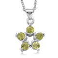 Hebei Peridot 4.00 ctw Pendant in Silvertone with Stainless Steel Necklace 20 Inches - Sticky add to cart bar