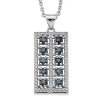 Blue Topaz 2.00 ctw Pendant in Silvertone with Stainless Steel Necklace 20 Inches