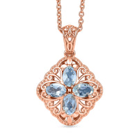 EverTrue African Amethyst Pendant in 14K RG Copper with ION Plated RG Stainless Steel Necklace (20 Inches) 1.65 ctw