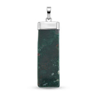 Multi Color Agate Rectangle Pendant in Silvertone with Stainless Steel Necklace (20 Inches) 36.00 ctw