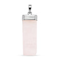 Multi Color Agate Rectangle Pendant in Silvertone with Stainless Steel Necklace (20 Inches) 36.00 ctw - Sticky add to cart bar