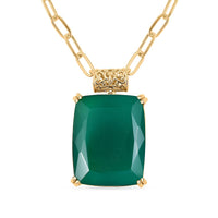 EverTrue Verde Onyx 49.65 ctw Pendant in 18K YG Plated with ION Plated YG Stainless Steel Necklace 20 Inches
