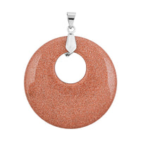 Red Agate Donut Pendant in Silvertone with Stainless Steel Necklace (20 Inches) 50.20 ctw