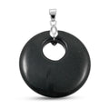 Wood Jasper Donut Pendant in Silvertone with Stainless Steel Necklace (20 Inches) 51.25 ctw - Sticky add to cart bar