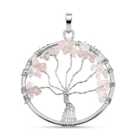 Tiger's Eye Tree of Life Pendant in Silvertone with Stainless Steel Necklace (20 Inches) 5.25 ctw