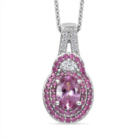 D'Joy Premium Narsipatnam Pink Spinel and Multi Gemstone 1.65 ctw Pendant Necklace in Rhodium Over Sterling Silver 20 Inches