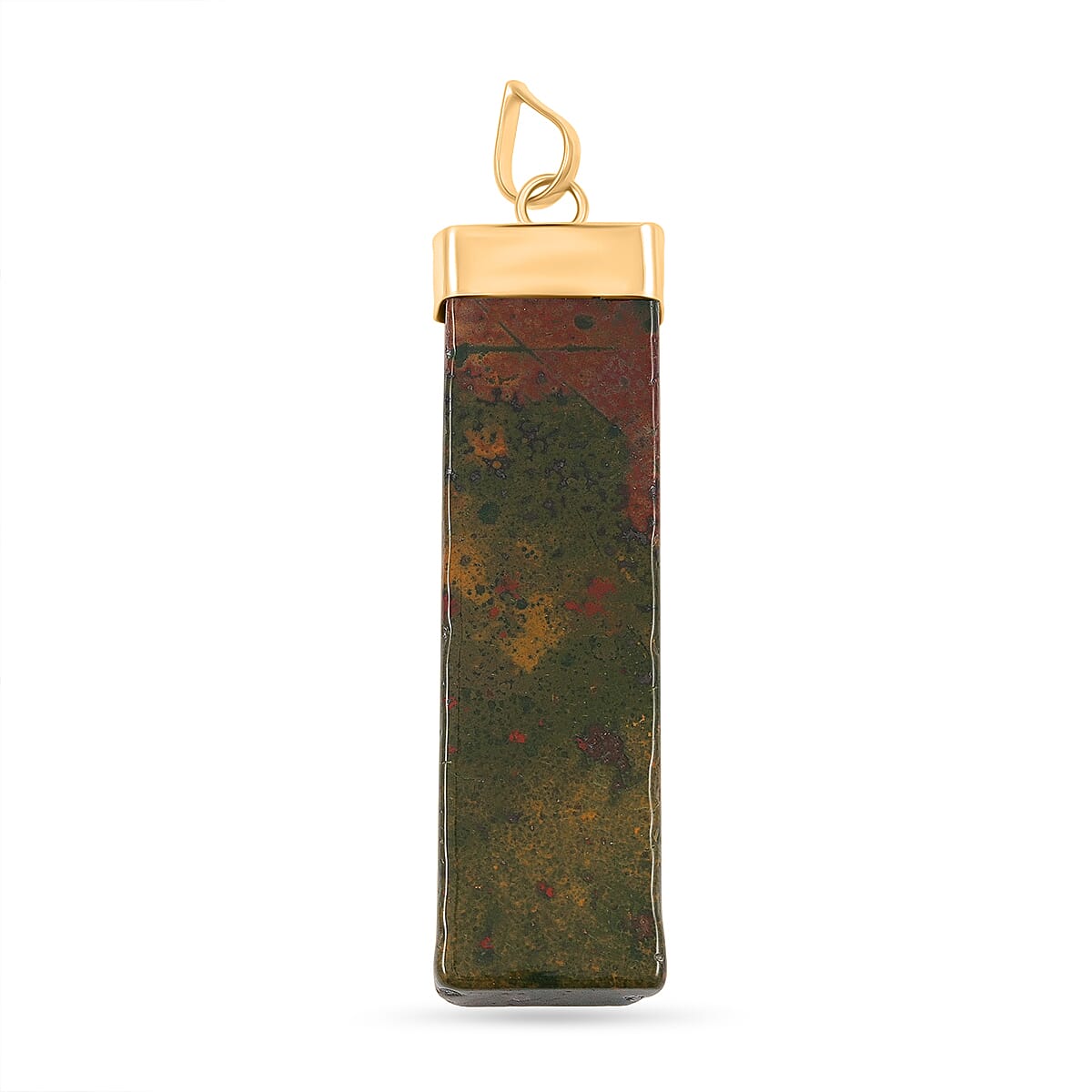 Sodalite Rectangle Pendant in Goldtone with Stainless Steel Necklace (20 Inches) 36.00 ctw