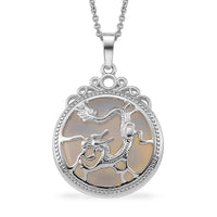 Opalite 35.00 ctw Pendant in Silvertone with Stainless Steel Necklace 20 Inches