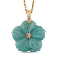 Amazonite and Austrian Crystal 25.00 ctw Pendant in Goldtone with ION Plated YG Stainless Steel Necklace 20 Inches