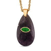 African Amethyst, Austrian Crystal Pendant in Goldtone with ION Plated YG Stainless Steel Necklace (20 Inches) 10.00 ctw