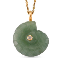 Green Aventurine, Austrian Crystal Pendant in Goldtone with ION Plated YG Stainless Steel Necklace (20 Inches) 35.00 ctw