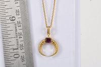 EverTrue Orissa Rhodolite Garnet 0.65 ctw Pendant in 18K YG Plated with ION Plated YG Stainless Steel Necklace 20 Inches