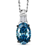950 Platinum Luxuriant Lab Grown Blue Diamond (IR) and Lab Grown Diamond (VS) Aurora Ocean Glow Pendant Necklace (20 Inches) 2.50 ctw