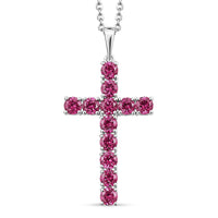 EverTrue Tanzanian Wine Garnet 4.60 ctw Pendant in Platinum Bond with Stainless Steel Necklace 20 Inches