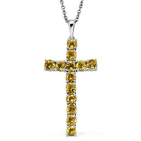 EverTrue Yellow Beryl 3.50 ctw Pendant in Platinum Bond with Stainless Steel Necklace 20 Inches