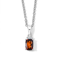 EverTure Cherry Citrine, White Zircon Pendant in Platinum Bond with Stainless Steel Necklace (20 Inches) 0.85 ctw
