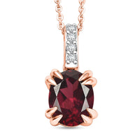 D'Joy Orissa Rhodolite Garnet and White Zircon Pendant Necklace in 18K Vermeil Rose Gold Over Sterling Silver (20 Inches) 2.30 ctw