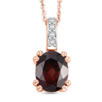 D'Joy Premium Umba River Zircon and White Zircon 2.85 ctw Pendant Necklace in 18K Vermeil Rose Gold Over Sterling Silver 20 Inches