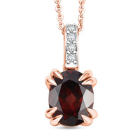 D'Joy Premium Umba River Zircon and White Zircon 2.85 ctw Pendant Necklace in 18K Vermeil Rose Gold Over Sterling Silver 20 Inches