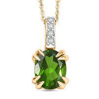 D'Joy Chrome Diopside and White Zircon Pendant Necklace (20 Inches) in 18K Vermeil Yellow Gold Over Sterling Silver 2.10 ctw
