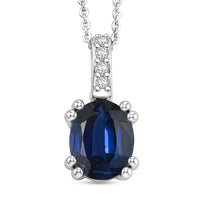 D'Joy Premium Kashmir Blue Kyanite and White Zircon Pendant Necklace (20 Inches) in Rhodium Over Sterling Silver 2.35 ctw