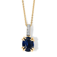D'Joy Premium Kashmir Blue Kyanite and White Zircon Pendant Necklace (20 Inches) in 18K Vermeil Yellow Gold Over Sterling Silver 2.35 ctw