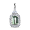 Certified & Appraised AAA Arquiana Mint Tourmaline and Luxuriant Lab Grown Diamond G-H SI 2.15 ctw Pendant Necklace in 10K White Gold (18 Inches) - Sticky add to cart bar