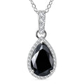 D'Joy Black Moissanite and Moissanite 4.50 ctw Pendant Necklace in Rhodium Over Sterling Silver (20 inches) - Sticky add to cart bar