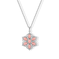 EverTrue Oregon Peach Opal 2.65 ctw Pendant in Platinum Bond with Stainless Steel Necklace 20 Inches