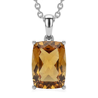 EverTrue Champagne Quartz (Triplet) 7.10 ctw Pendant Necklace in Stainless Steel 20 Inches