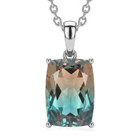 EverTrue Aqua Terra Costa Quartz (Triplet) 7.50 ctw Pendant Necklace in Stainless Steel 20 Inches
