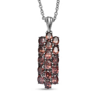 EverTrue Champagne Zircon Pendant Necklace (20 Inches) in Stainless Steel 3.20 ctw