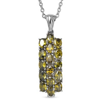 EverTrue Simulated Peridot Diamond Pendant Necklace in Stainless Steel 20 Inches