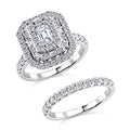 Diamond (I1) 2.00 ctw Set of 2 Ring in 14K White Gold (Size 6.0) 6.10 Grams - Sticky add to cart bar