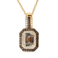 D'Joy Premium Turkizite, White and Champagne Zircon Golden Radiance Pendant Necklace (20 inches) in 18K Vermeil YG Over Sterling Silver 2.15 ctw - Sticky add to cart bar