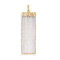 Selenite Pendant in Goldtone with Stainless Steel Necklace (20 Inches) 40.00 ctw - Sticky add to cart bar