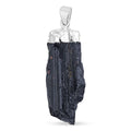 Rough Mineral Black Tourmaline 34.00 ctw Pendant in Silvertone with Stainless Steel Necklace 20 Inches - Sticky add to cart bar
