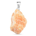 Rough Stone Plain Brazilian Citrine 52.00 ctw Pendant in Silvertone with Stainless Steel Necklace 20 Inches - Sticky add to cart bar