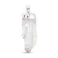 Clear Quartz 46.00 ctw Point Pendant in Silvertone with Stainless Steel Necklace 20 Inches - Sticky add to cart bar