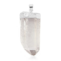Clear Quartz 106.00 ctw Point Pendant in Silvertone with Stainless Steel Necklace 20 Inches - Sticky add to cart bar