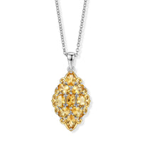 EverTrue Brazilian Citrine 4.85 ctw Pendant in 18K YG Plated and Platinum Bond with Stainless Steel Necklace 20 Inches
