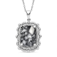EverTrue Green Aventurine Pendant Necklace (20 Inches) in Stainless Steel 11.50 ctw