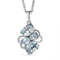 EverTrue Sky Blue Topaz 3.60 ctw Pendant Necklace in Stainless Steel 20 Inches